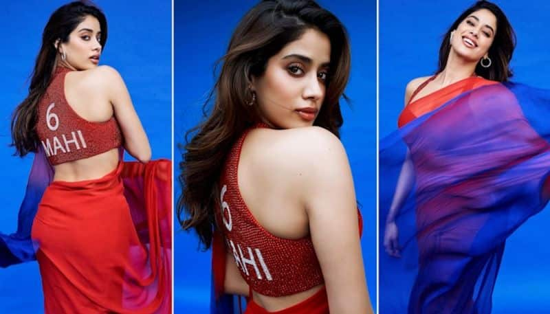 Janhvi Kapoor HOT photos: Actress dons chiffon saree with sleeveless red sequined blouse at an event RBA