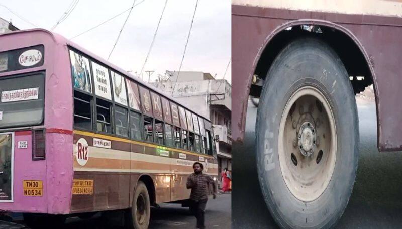 Namakkal Government bus back wheel bolt and nut damaged while running ans