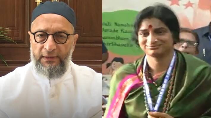 Madhavi Latha and  Asaduddin Owaisi 
