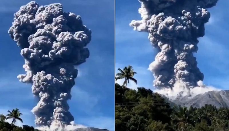 Mount Ibu's massive eruption in Indonesia sends ash plume soaring 5 km high; WATCH dramatic video snt