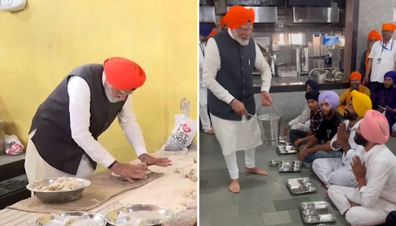 PM Modi offers prayers at Gurudwara Patna Sahib in Bihar; makes rotis and serves langar (WATCH) snt