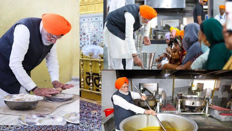 PM Modi visit to Patna Gurdwara and prepared dal there and served it to the devotees akb