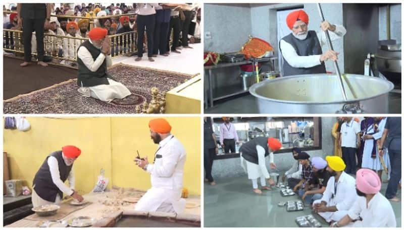 Prime Minister visited the Gurudwara cooked and served food with the devotees