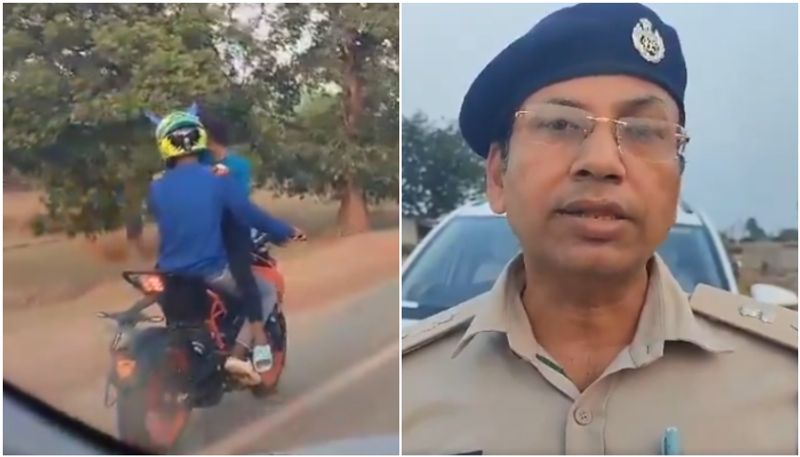 Romantic Stunt On Speeding Bike Girl Sitting on Petrol Tank Facing Rider SP Shoots Video and Take Action