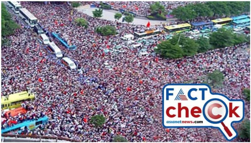 Fact Check This image neither from modi road show nor from protest against kejriwal