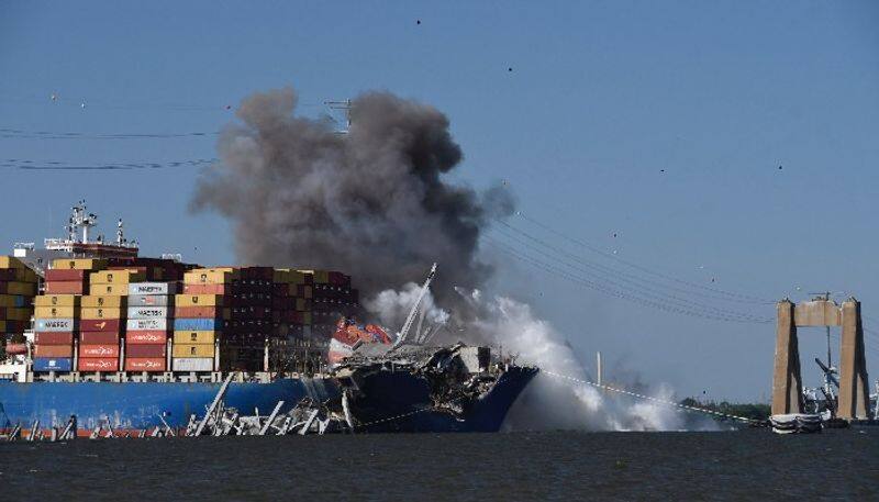 Baltimore Francis Scott Key Bridge wreckage demolished in controlled explosion; WATCH dramatic video snt