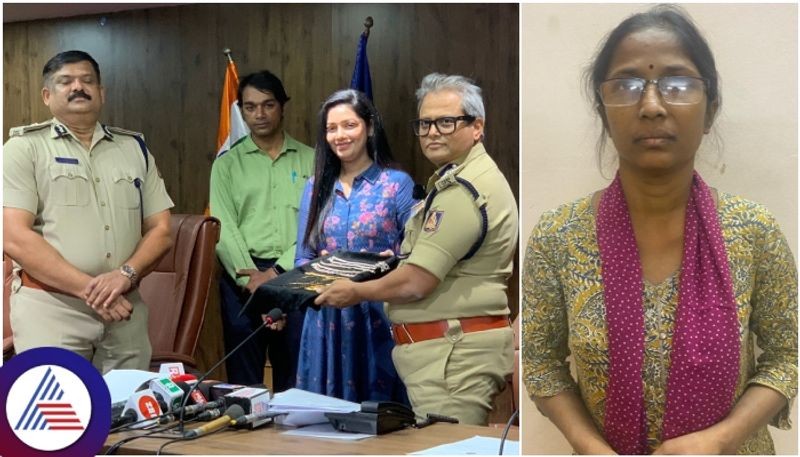 Bengaluru Police Commissioner gave gold and silver Jewelleries to serial actress Chaya Singh sat