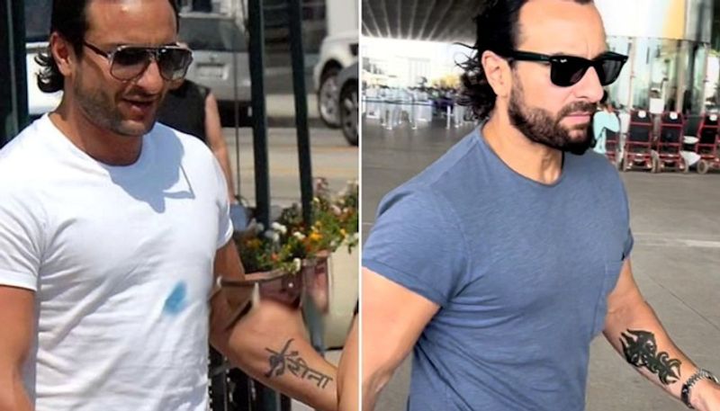 Saif Ali Khan COVERS Kareena Kapoor's tatto on his arm; VIRAL picture leave fans confused ATG