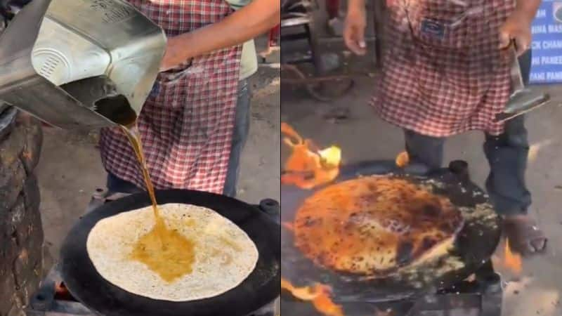 WATCH Viral video of man making paratha with diesel; Internet says "true recipe for cancer" RTM