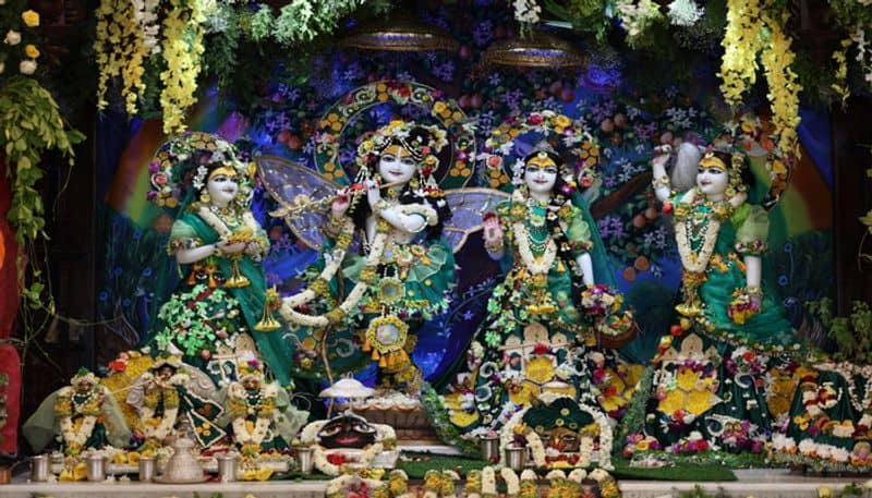 chennai iskcon pushpa abhishek festival celebrated in sri krishna temple in tamil mks