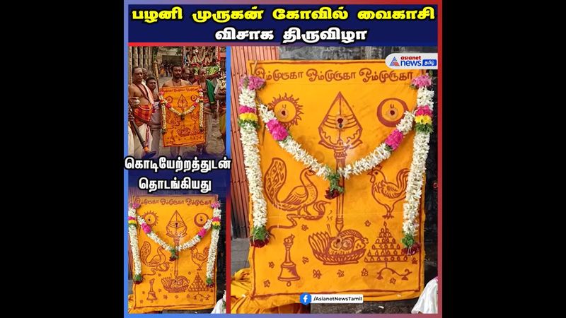 vaikasi visakam festival started with flagging event at palani murugan temple in dindigul vel