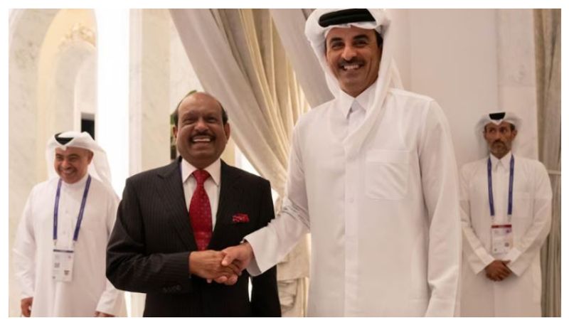 ma Yusuff Ali meets qatar amir Tamim bin Hamad Al Thani