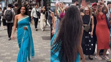 WATCH Viral Video: Indian Woman's Saree Elegance Captivates Attention in Japan NTI