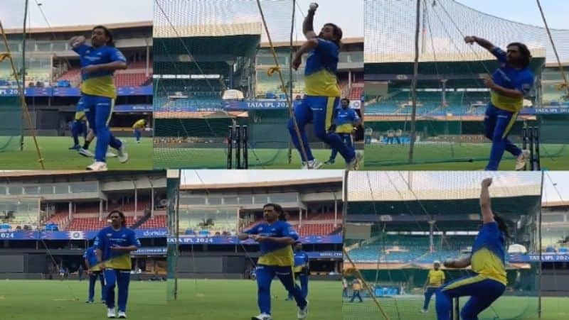 MS Dhoni Bowling Practice in net Session ahead of RCB vs CSK 68th IPL Match at Chinnaswamy Stadium rsk