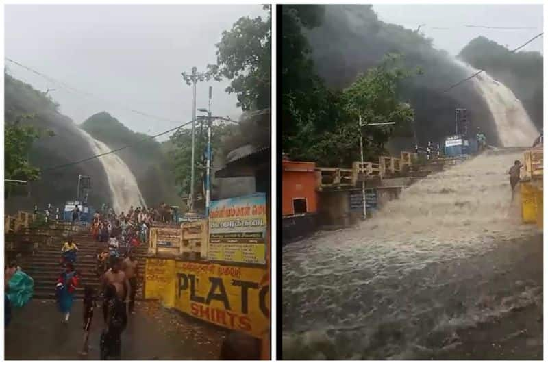 Floods in courtallam in tenkasi district vel