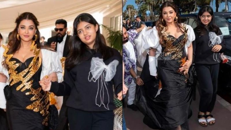 Aaradhya Bachchan guides injured Aishwarya Rai down the stairs at Cannes 2024 Vin