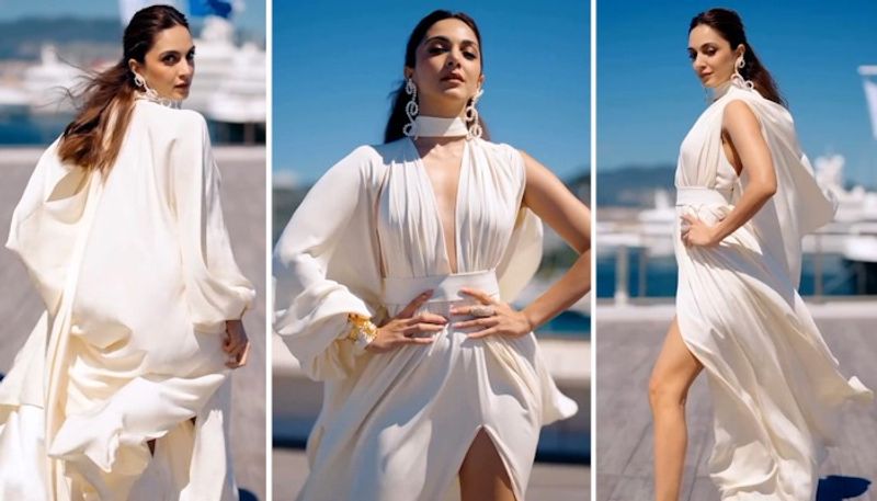 SEXY video Kiara Advani at Cannes dons extra-pluging neckline and thigh-high slit gown (WATCH) RBA