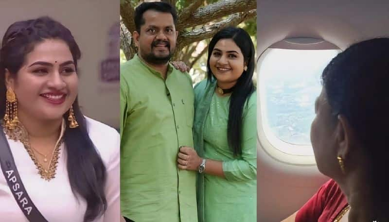 alby francis shared happiness of flight journey with apsaras mother to chennai to attend bigg boss family week