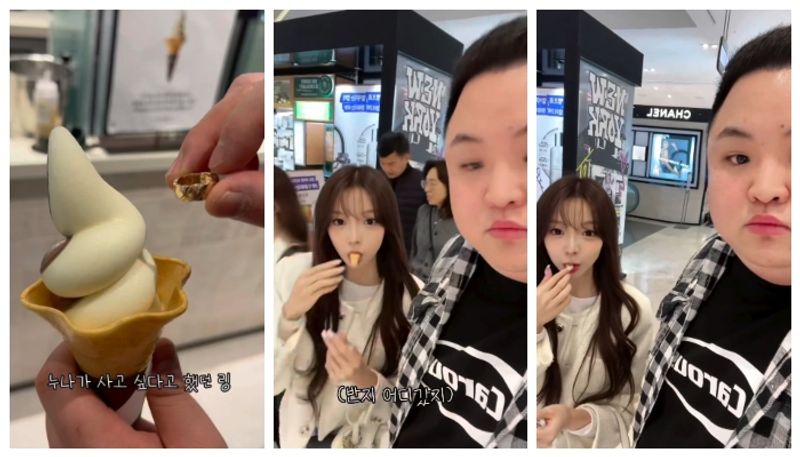 video of wedding ring was hidden in ice cream and given to his girlfriend goes viral 