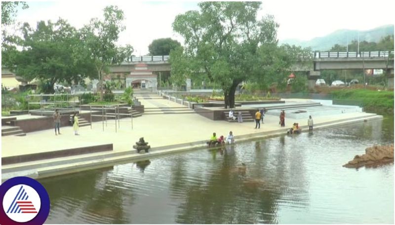 Kodagu Kaveri river Bhagamandala Triveni Sangam full of water from one week rain sat