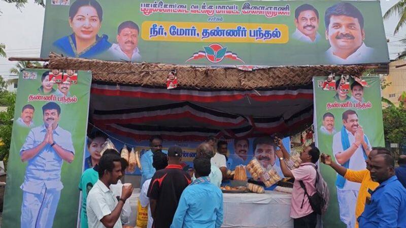 AIADMK summer season water pandal turned into a tea pandal in Pudukottai smp