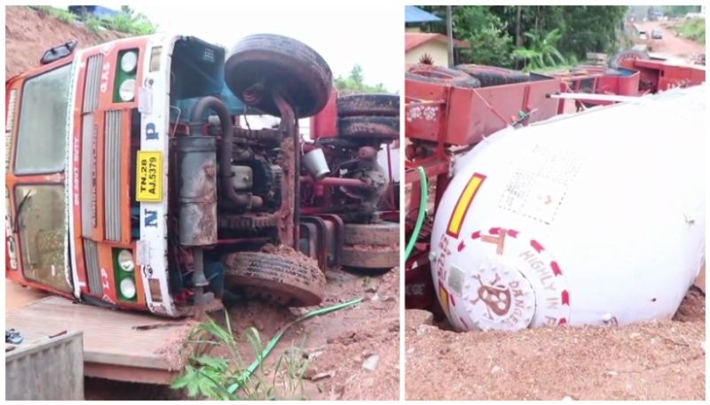 Do not operate the inverter and do not light the gas stove Warning police  gas tanker accident 