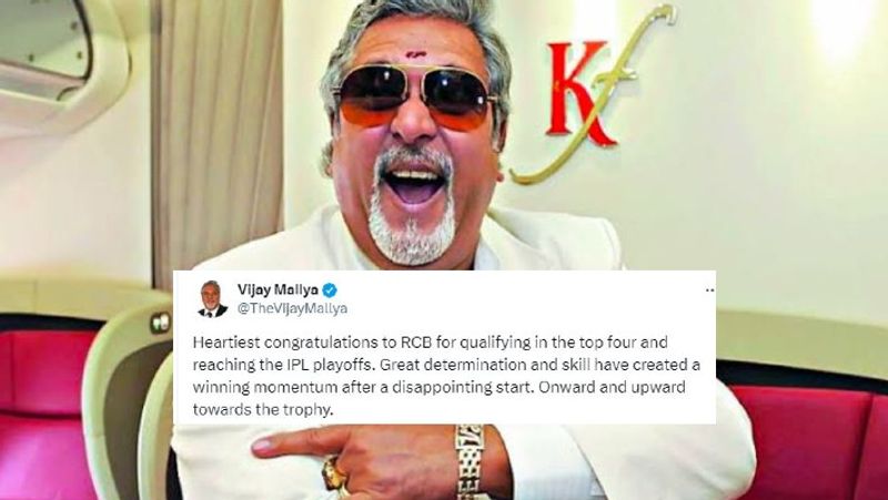 Vijay Mallya congratulates RCB for entering playoffs level Look at how Netizens trolling him akb