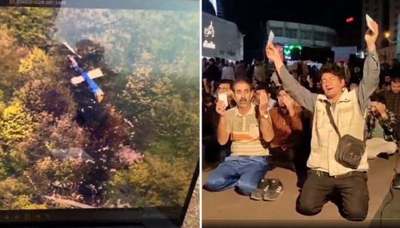 Drone footage shows wreckage of Iran President Raisi's chopper at crash site, Iranians offer prayers (WATCH)