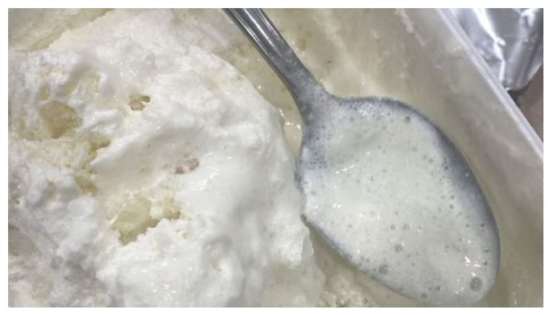 woman finds oily frothy liquid in ice cream ordered from zepto company