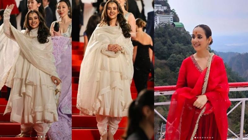 Punjabi singer Sunanda Sharma stepped on red carpet of Cannes festival wearing chudidar gets huge appreciation from netizens akb