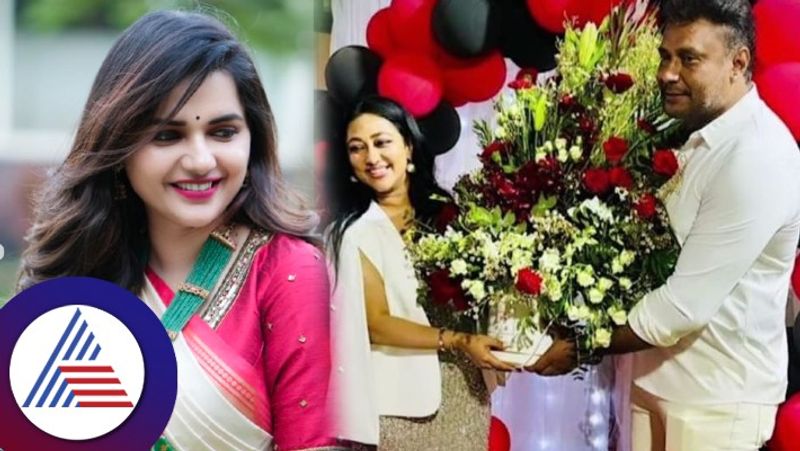 Kannada actor Darshan Vijayalakshmi celebrates wedding anniversary Pavithra gowda shares Karma Video vcs