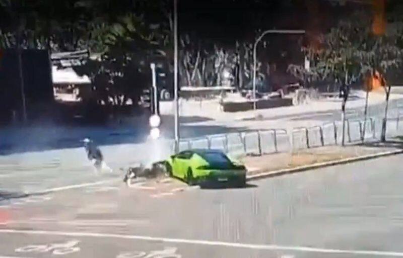 Lamborghini Crash after man try to ramps thief for his stolen rs 32 lakh watch in Brazil ckm