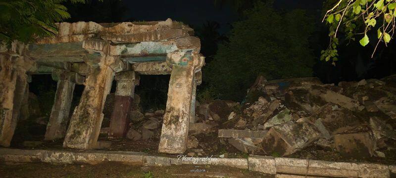 Monsoon 2024 Hampi salu mantapa memorial pillars broken by rain at vijayanagar rav