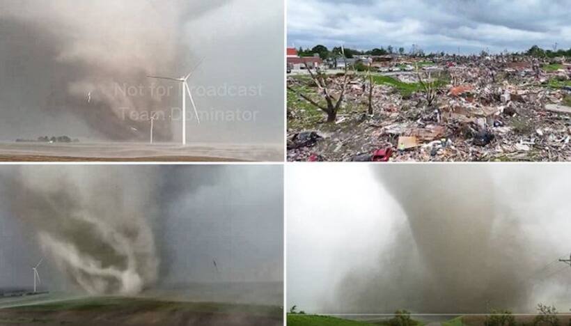 Deadly Iowa tornadoes: Dramatic videos capture twisters across US state, Greenfield reduced to rubble (WATCH)