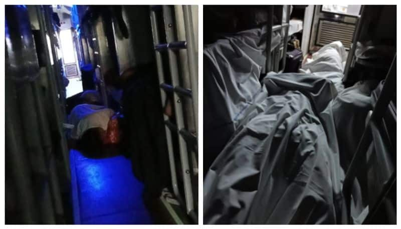 pictures of Ticketless passengers sleeping on the floor of ac 3 tier coach have gone viral