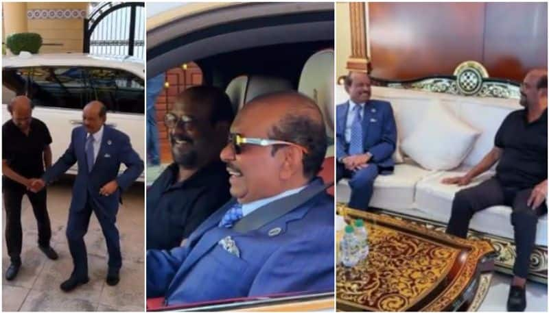 Rajinikanth  visited ma Yusuff Alis home in abu dhabi video goes viral 