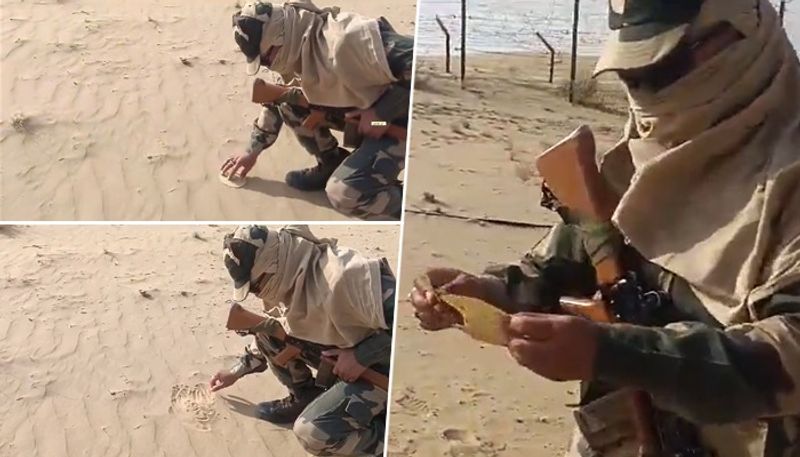 Rajasthan BSF jawan roasts papad on hot sand in Bikaner amid soaring temperatures; video goes viral (WATCH) snt