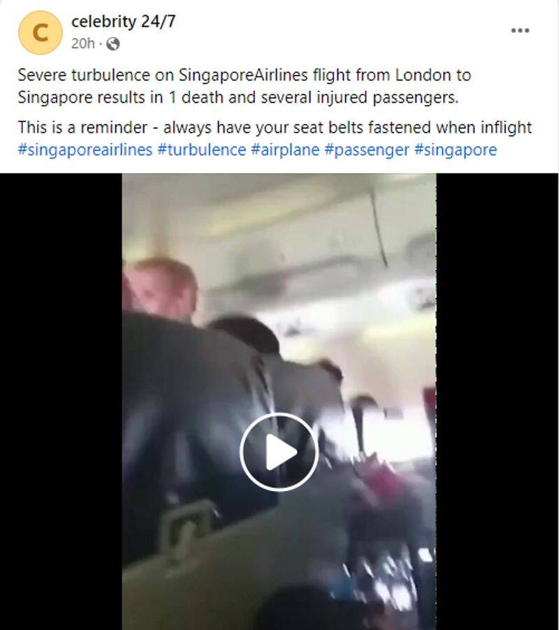 Is this video of Singapore flight in turbulence here is the fact check 