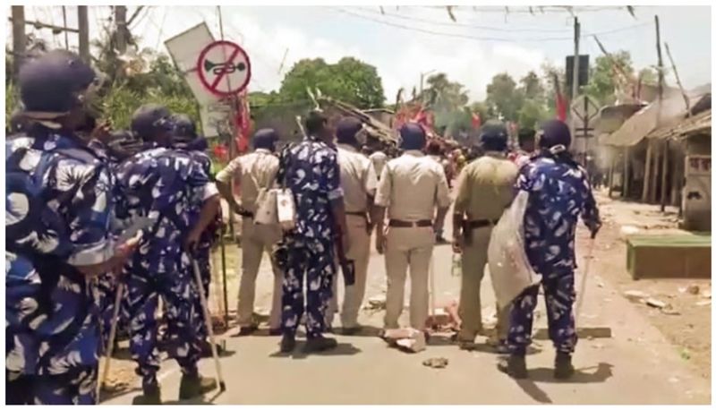 Woman worker of BJP died two days before poll in Nandigram protests going on