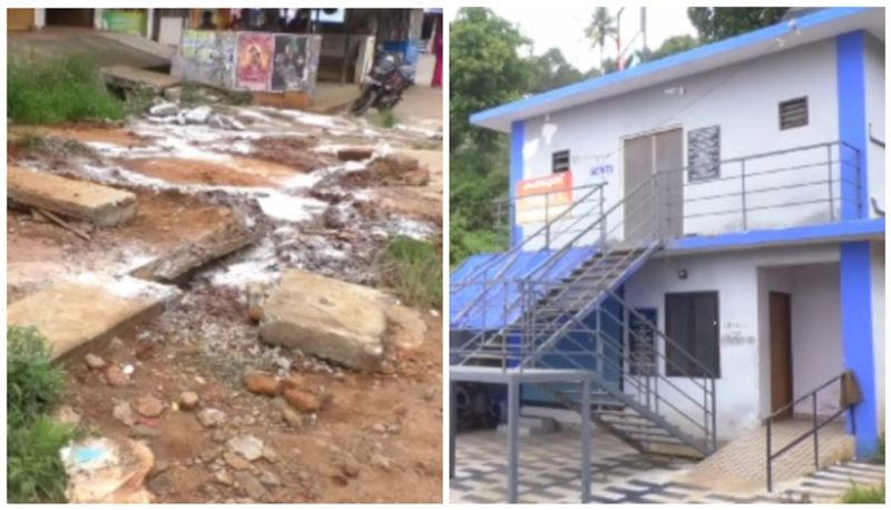 septic tank of newly constructed toilet complex leaking raising threat to public health in nedumkandam