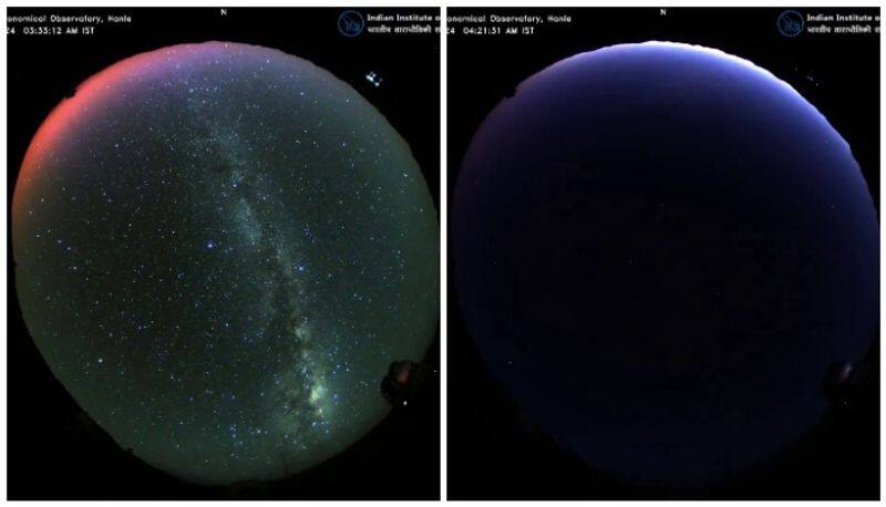 spectacular time lapse view of night sky over Hanle in Ladakh during Northern Lights