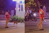 Watch the heartwarming video of traffic policeman busy in managing the roads with his furry companion NTI