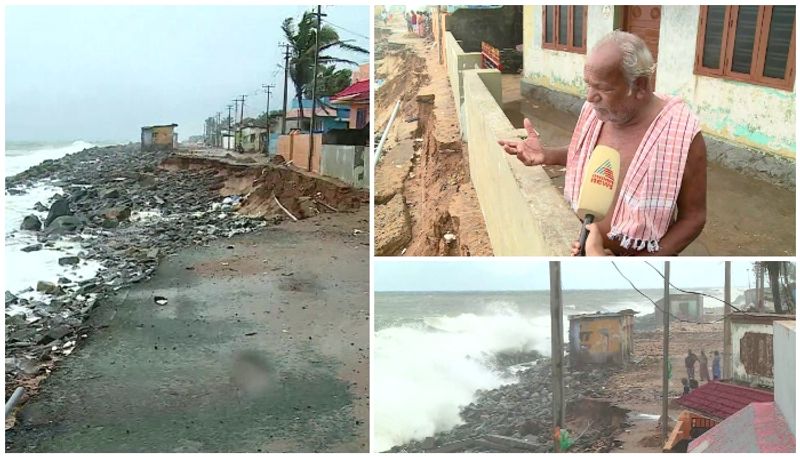 sea attack at pozhiyoor and road completely damaged