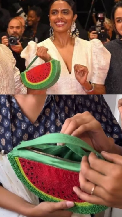 <p>एक्ट्रेस कानी कुसरुती कान्स 2024 में Beaded Watermelon bag के साथ नज़र आईं। फिलिस्तीन की एकजुटता का प्रतीक माने जा रहे बैग ने खूब लाइमलाइट लूटी। </p>
