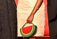  Kani Kusruti  watermelon bag at  Cannes Film Festival 2024 trendy clutch bag ideas xbw