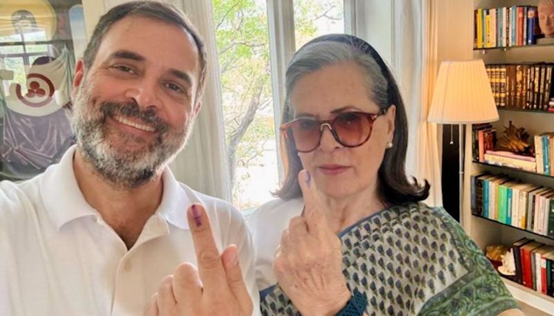 Lok Sabha Elections 2024 Phase 6: Rahul Gandhi clicks selfie with mother Sonia Gandhi after casting vote; SEE POST gcw