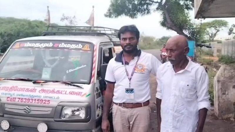 Old man who lived at a bus stand near sirkali rescued public praise to social activist smp