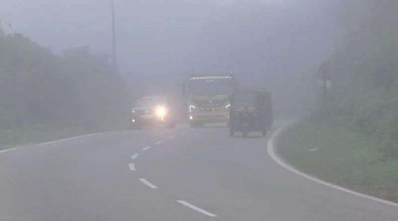 Fog procession on the roads and Madikeri is cool before monsoon gvd