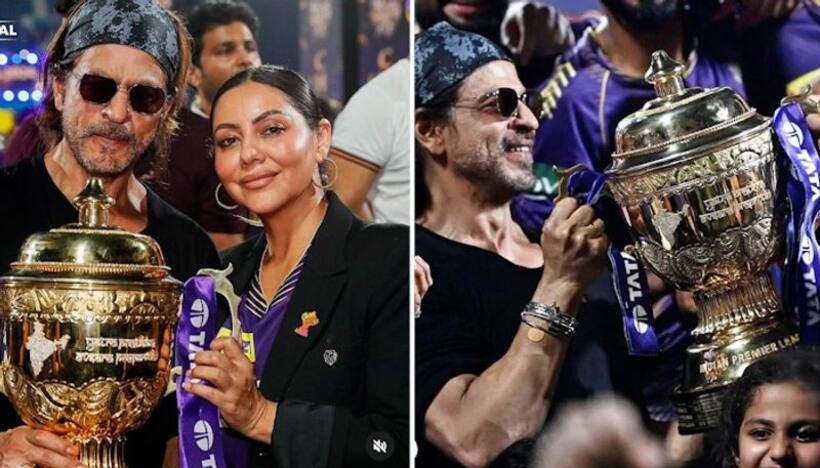 IPL 2024: Shah Rukh Khan holds trophy after 10 years as KKR wins; recreates iconic pose with Gauri Khan