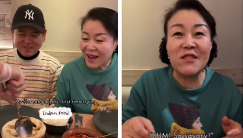 Korean vlogger captures video of parents enjoying Indian food